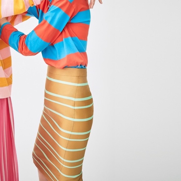 NWT J. Crew Pencil Skirt in Jacquard Stripe (8) - Picture 4 of 9